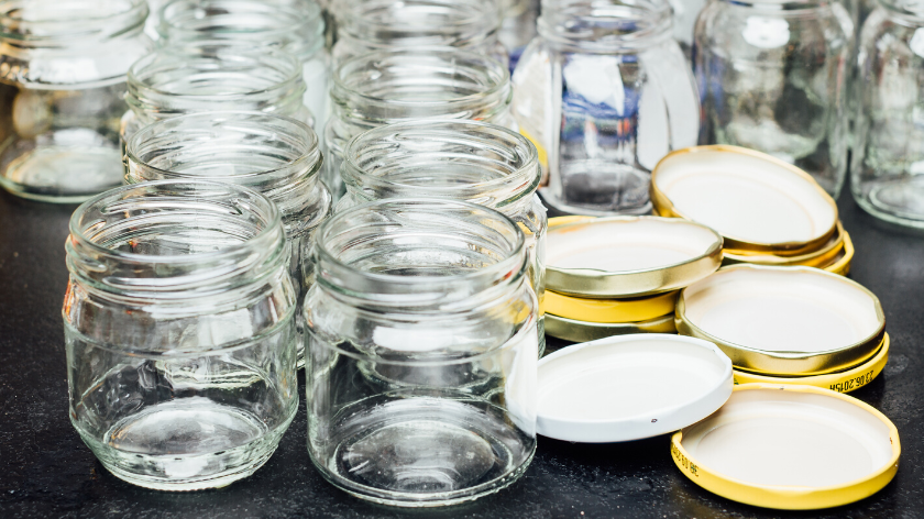 jars with lids removed